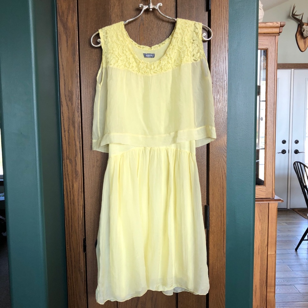 NWOT Yellow Italian Silk Dress
